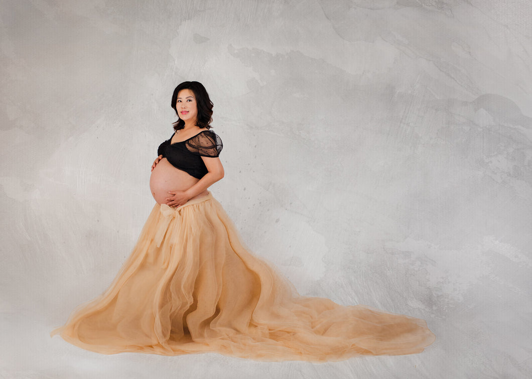 Gold tulle oversized skirt