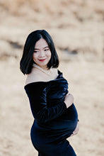 Black Velvet Maternity gown M
