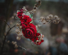 Red floral crown