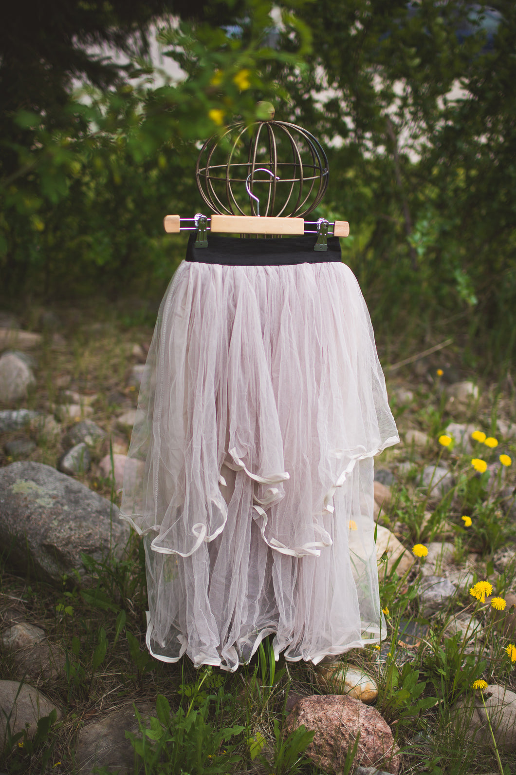 Elegant Women Ladies Maxi Long Tulle Skirts Mesh Ruffle Pleated Skirt