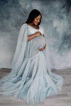 Wedgewood french lace and tulle maternity gown.   Plus mini version