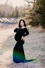 Black Velvet Maternity gown M