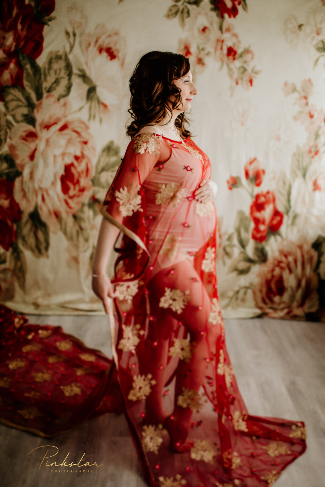 Red Kafta Maternity Gown Pinkstar Couture