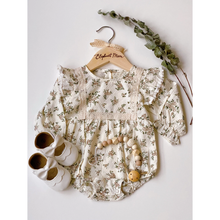 Elephant Mom - Baby Apricot Blossoms Muslin Romper Dress Outfit   3 m